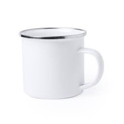 Taza Vintage Borde Plateado 12oz