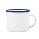 Taza Vintage Borde Azul 12oz