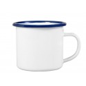 Taza Vintage Borde Azul 12oz