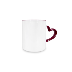 Taza Blanca 11oz con interior y asa Roja con forma de Corazón