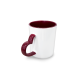 Taza Blanca 11oz con interior y asa Roja con forma de Corazón