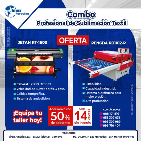 Oferta Plotter 1.60 + Calandra ropa deportiva