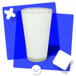 Vaso de Vidrio con Lienzo Blanco 16oz