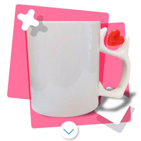 Taza de sublimación con Asa de Corazón